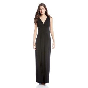 Karen Kane V Neck Maxi Dress Black